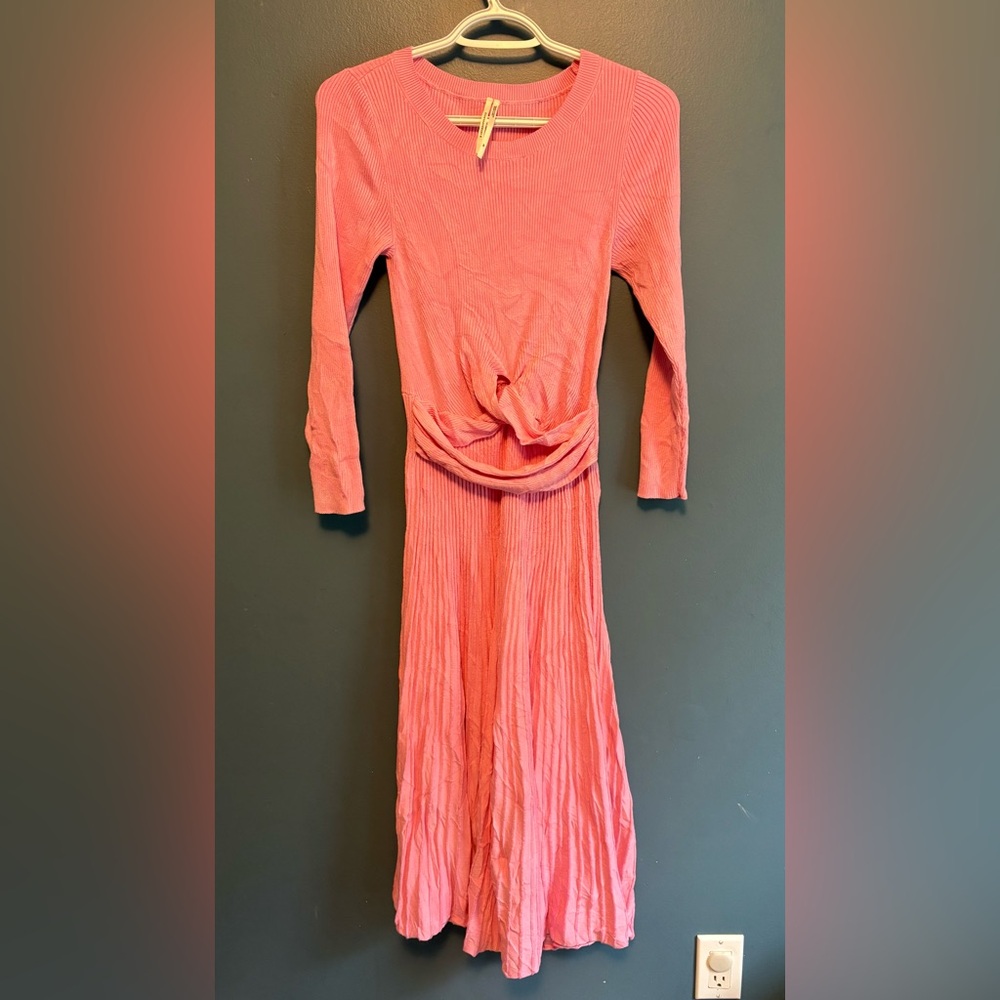 By Anthropologie Long-Sleeve Ribbed Sweater Midi Dress SP - Picture 9 of 9